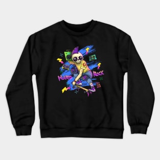 Grunge Punk Skull Skate Crewneck Sweatshirt